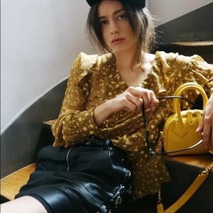 The Kooples velvet polka dot top sz 3